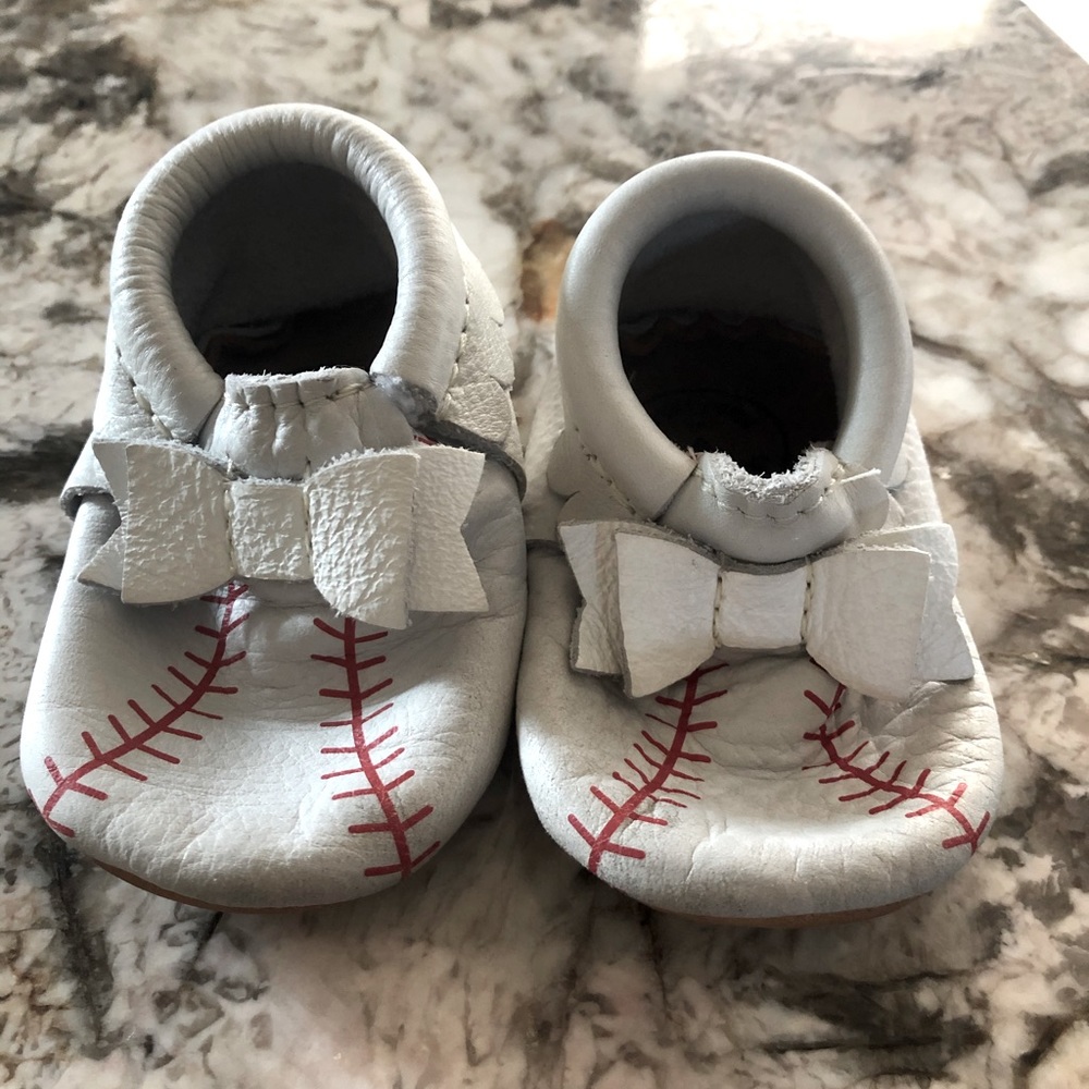 Size 3 Freshly picked baseball moccasins